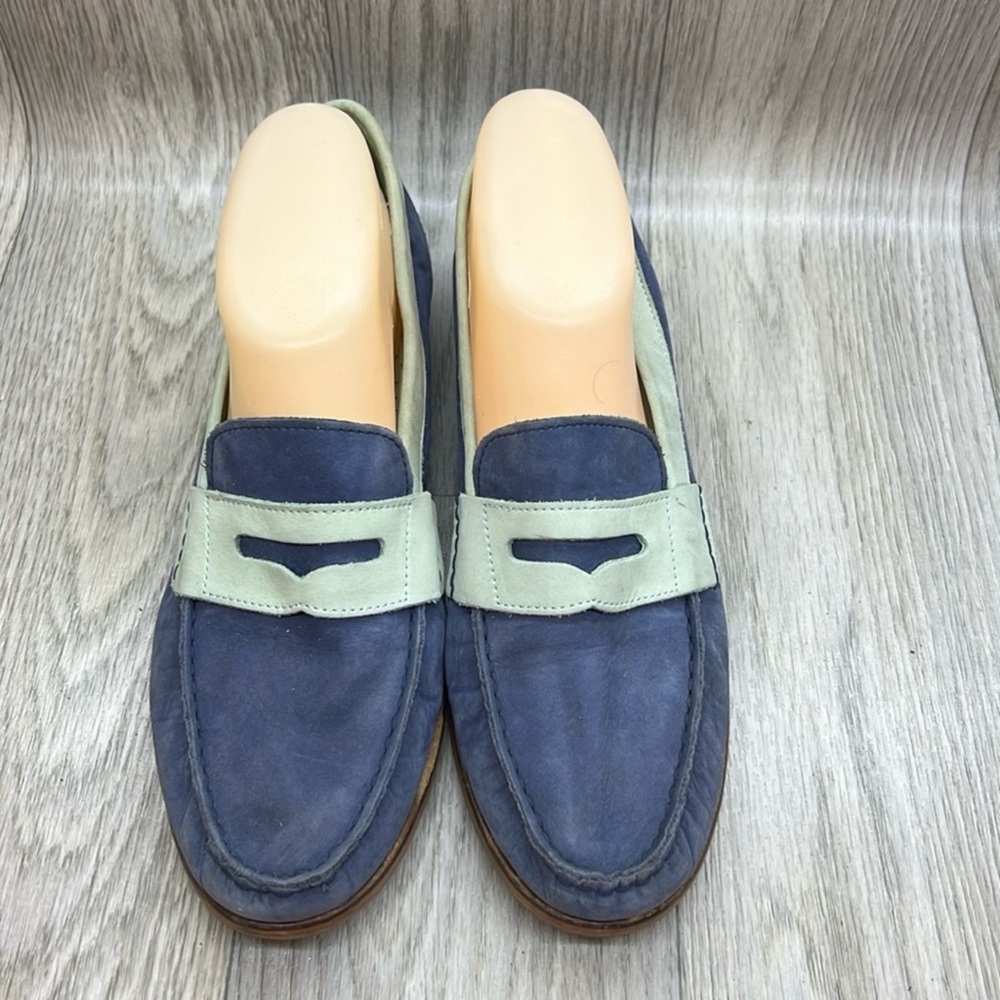 Cole Haan Navy and Light Green Loafers - Picture 2 of 10